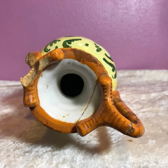 Vintage Italian Vase Yellow Hand-Painted Broken Needs Repair 53 Italy Home Decor - Picture 11 of 12